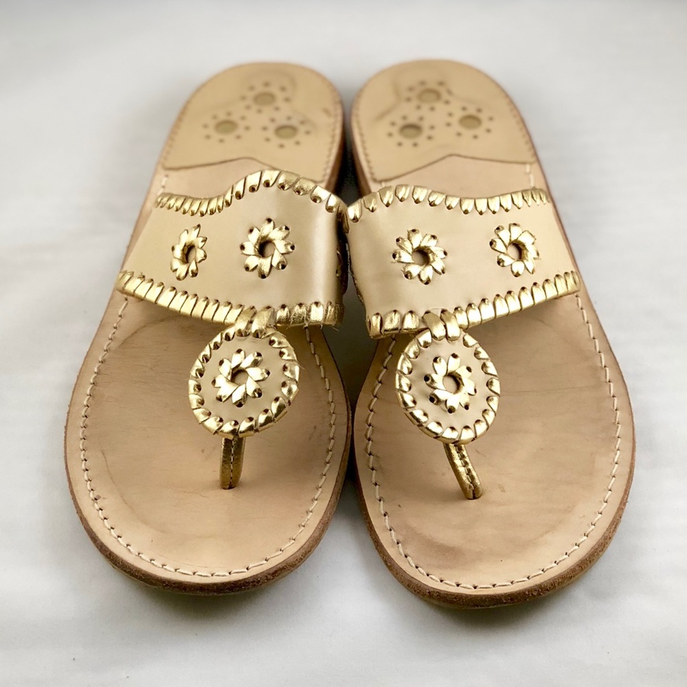 Jack Rogers Tan and Gold Navajo Sandals Size 9
